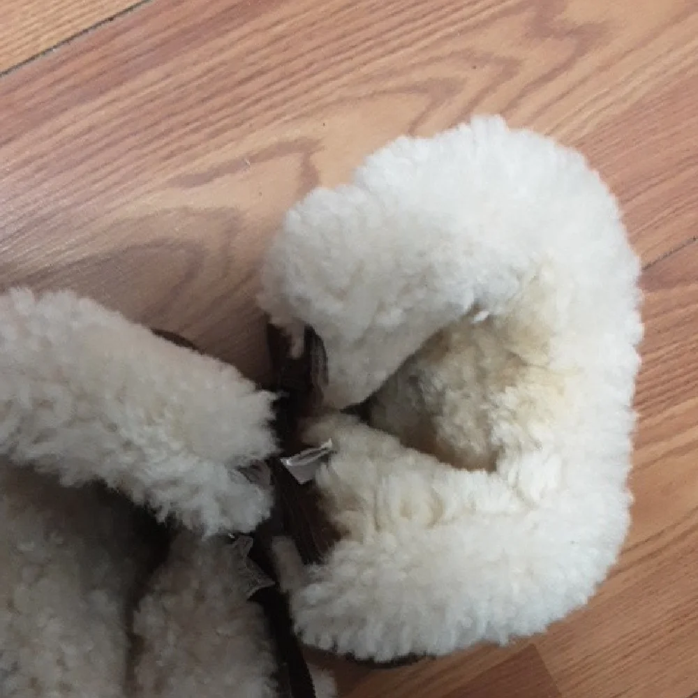 UGG Brown Kids 9‎ Genuine Sheepskin Boots with Cream Fur